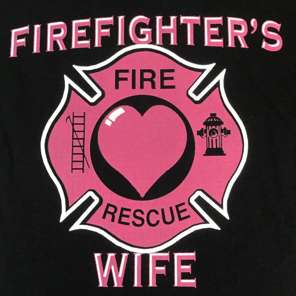 Firefighter’s Wife, Short Sleeve T-Shirt, Black, Size Large, NEW WITH TAG - Picture 2 of 6